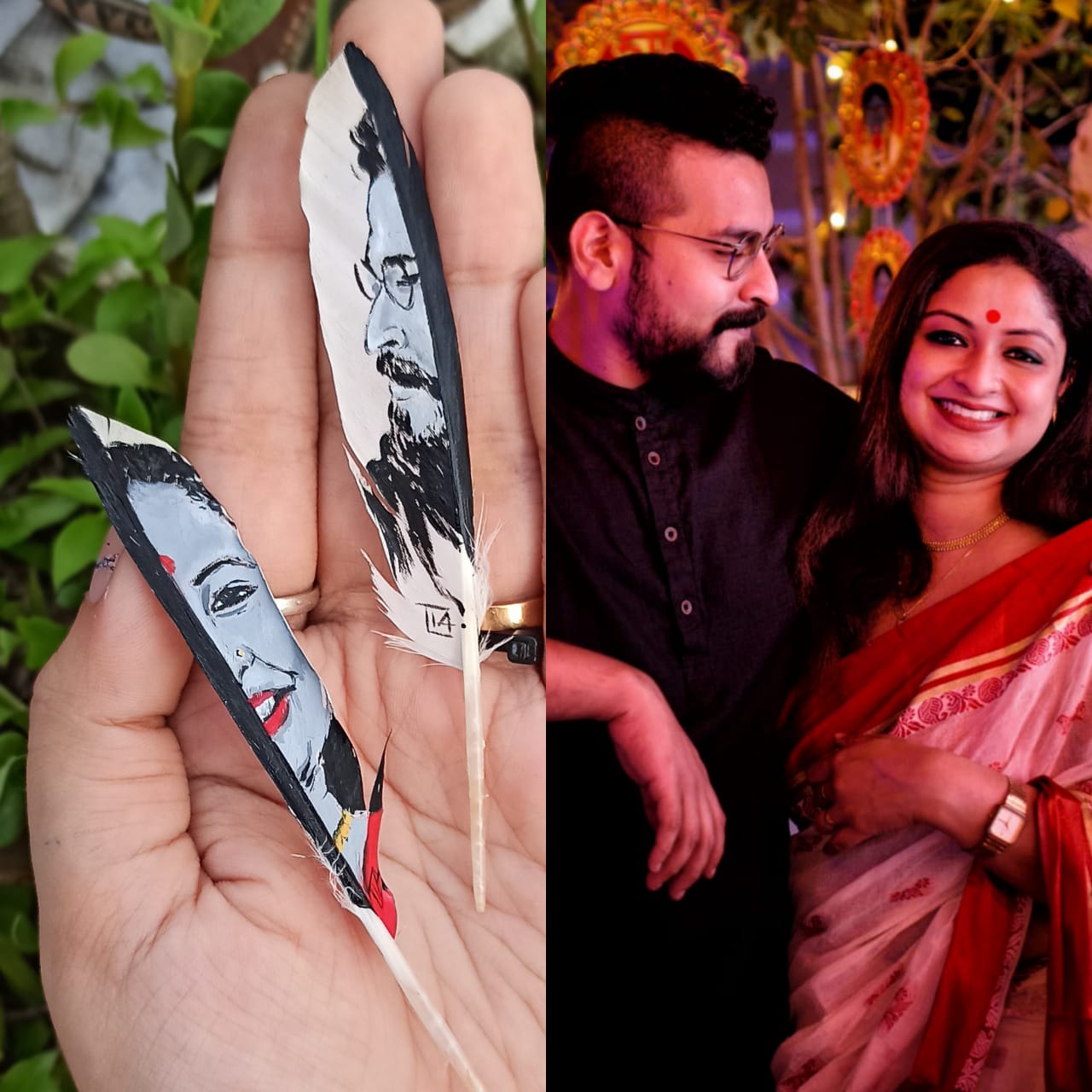 Half Face Feather Painting