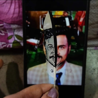 Half Face Feather Painting