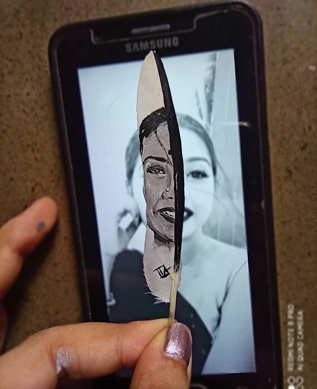 Half Face Feather Painting