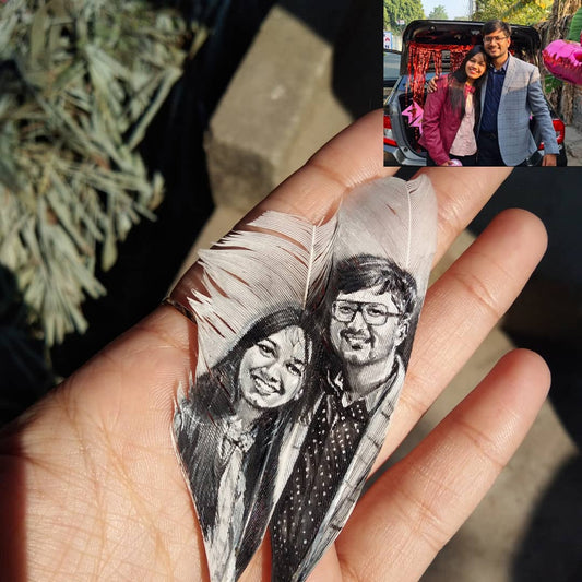Couples Feather Painting
